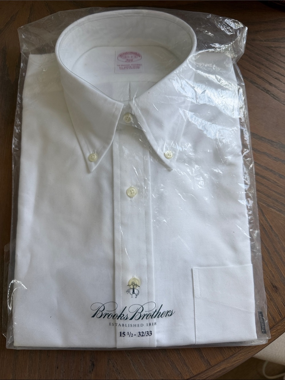 NWT Brooks Brothers Men's White Button-Down Oxford Shirt 15 1/2- 32/33